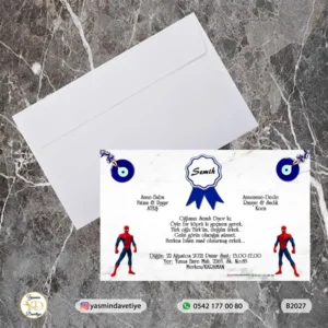 BEYAZ ZARFLI DAVETİYE B2027 Yasmin Davetiye Düğün Davetiyeleri , Sünnet Davetiyeleri, Nişan Davetiyeleri
