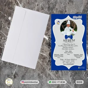 BEYAZ ZARFLI DAVETİYE B2028 Yasmin Davetiye Düğün Davetiyeleri , Sünnet Davetiyeleri, Nişan Davetiyeleri