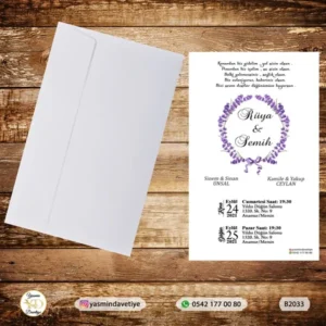 BEYAZ ZARFLI DAVETİYE B2033