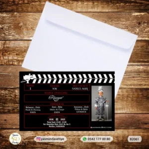BEYAZ ZARFLI DAVETİYE B2061 Yasmin Davetiye Düğün Davetiyeleri , Sünnet Davetiyeleri, Nişan Davetiyeleri