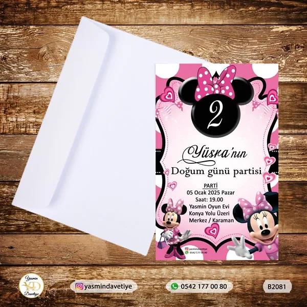 BEYAZ ZARFLI DAVETİYE B2081 Yasmin Davetiye Düğün - Sünnet - Nişan Davetiyeleri BEYAZ ZARFLI DAVETİYE B2081 - Görsel 1