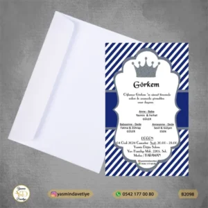 BEYAZ ZARFLI DAVETİYE B2098 Yasmin Davetiye Düğün Davetiyeleri , Sünnet Davetiyeleri, Nişan Davetiyeleri
