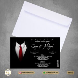 Beyaz Zarflı Davetiye – B2116 Yasmin Davetiye Düğün Davetiyeleri , Sünnet Davetiyeleri, Nişan Davetiyeleri