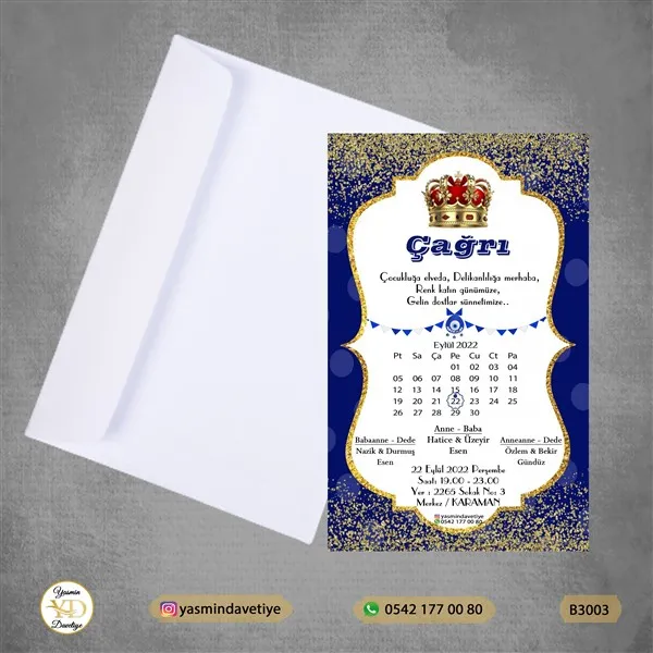 BEYAZ ZARFLI DAVETİYE B3003 Yasmin Davetiye Düğün - Sünnet - Nişan Davetiyeleri BEYAZ ZARFLI DAVETİYE B3003 - Görsel 1
