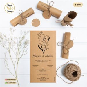 Ferman Davetiye – F10002 Yasmin Davetiye Düğün Davetiyeleri , Sünnet Davetiyeleri, Nişan Davetiyeleri