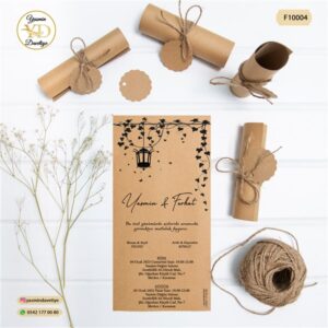 Ferman Davetiye – F10004 Yasmin Davetiye Düğün Davetiyeleri , Sünnet Davetiyeleri, Nişan Davetiyeleri