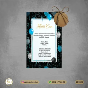 ZARFSIZ DAVETİYE+İP+İSİMLİK ZD9520 Yasmin Davetiye Düğün Davetiyeleri , Sünnet Davetiyeleri, Nişan Davetiyeleri
