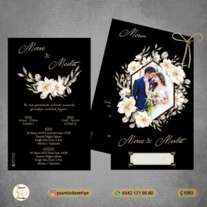 Çiftli Davetiye – Ç1093 Yasmin Davetiye Düğün Davetiyeleri , Sünnet Davetiyeleri, Nişan Davetiyeleri