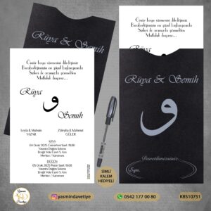GÜMÜŞ BASKILI KAPALI SİYAH ZARFLI KBS10751 Yasmin Davetiye Düğün - Sünnet - Nişan Davetiyeleri GÜMÜŞ BASKILI KAPALI SİYAH ZARFLI KBS10751 Yasmin Davetiye Düğün Davetiyeleri , Sünnet Davetiyeleri, Nişan Davetiyeleri