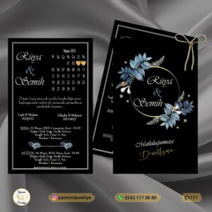 ÇİFTLİ DAVETİYE Ç1111 Yasmin Davetiye Düğün Davetiyeleri , Sünnet Davetiyeleri, Nişan Davetiyeleri