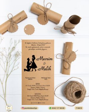Ferman Davetiye – F10019 Yasmin Davetiye Düğün Davetiyeleri , Sünnet Davetiyeleri, Nişan Davetiyeleri