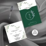 KARE BASKILI YEŞİL ZARFLI DAVETİYE KBY6751