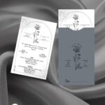 SİYAH BASKILI KAPALI GRİ ZARFLI DAVETİYE SBGZ9756