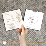 SİYAH BASKILI KARE BEYAZ ZARFLI DAVETİYE SBKBZ13255
