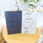 SİYAH BASKILI KAPALI GRİ ZARFLI DAVETİYE SBGZ9760
