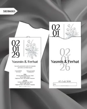 Davetiyelerde Özgün ve Etkileyici Sözler: Romantik, Komik ve Tarihten Günümüze Davetiye Sözleri 18 SİYAH BASKILI DİK BEYAZ ZARFLI DAVETİYE SBDB6003